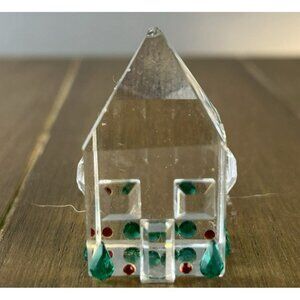 Iris Arc Crystal Miniature Cottage Glass House chip